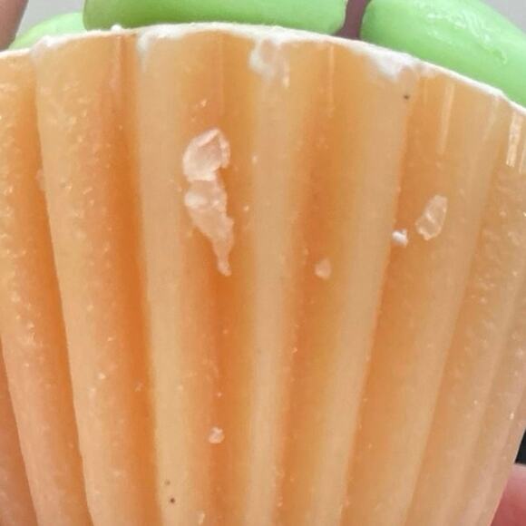 Vintage Carved Cupcake Candle Pink Green White Dessert sweets food - Picture 8 of 9